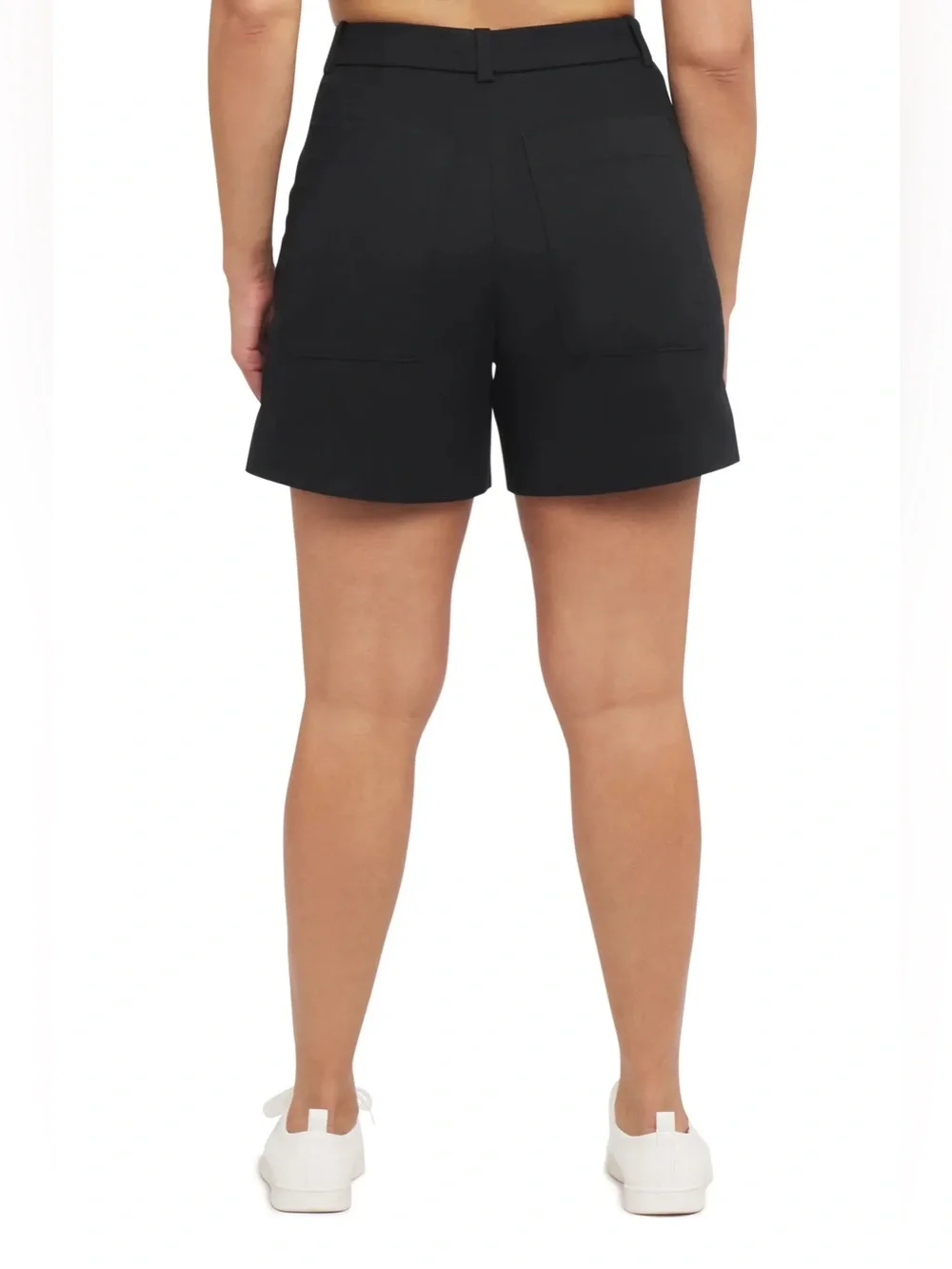 NWT SPANX Black Stretch Twill Shorts classic black Sz S